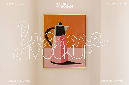 Elegant Gold Frame Mockup |PSD, a Household Mockup by momomockps