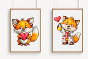Quirky Valentine Day Fox Clipart, an Illustration by Libby Wishes (Thumbnail 3 of 5)