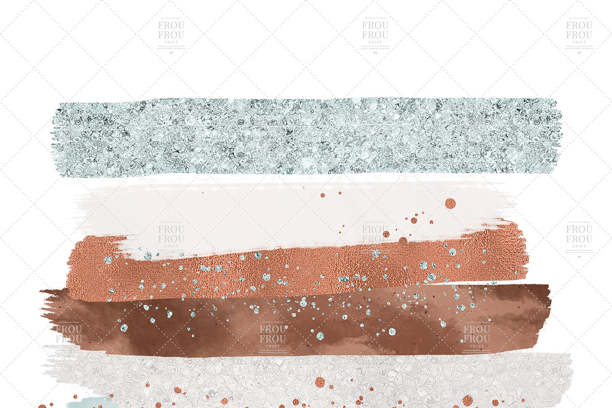 Marble Rose Gold Brush Strokes, an Illustration by Frou Fou Craft (Photo 3 of 3)