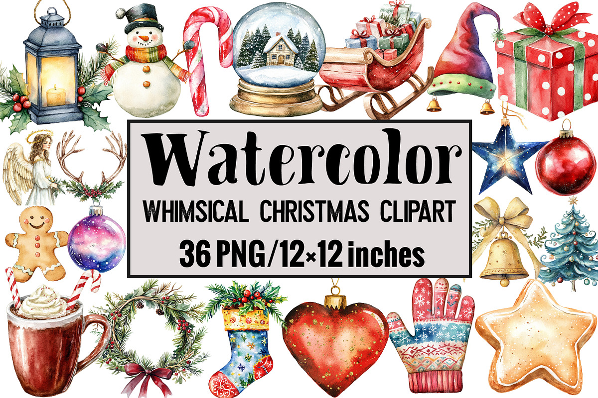 Whimsical Christmas Clipart, an Illustration by Design Market (Photo 1 of 4)