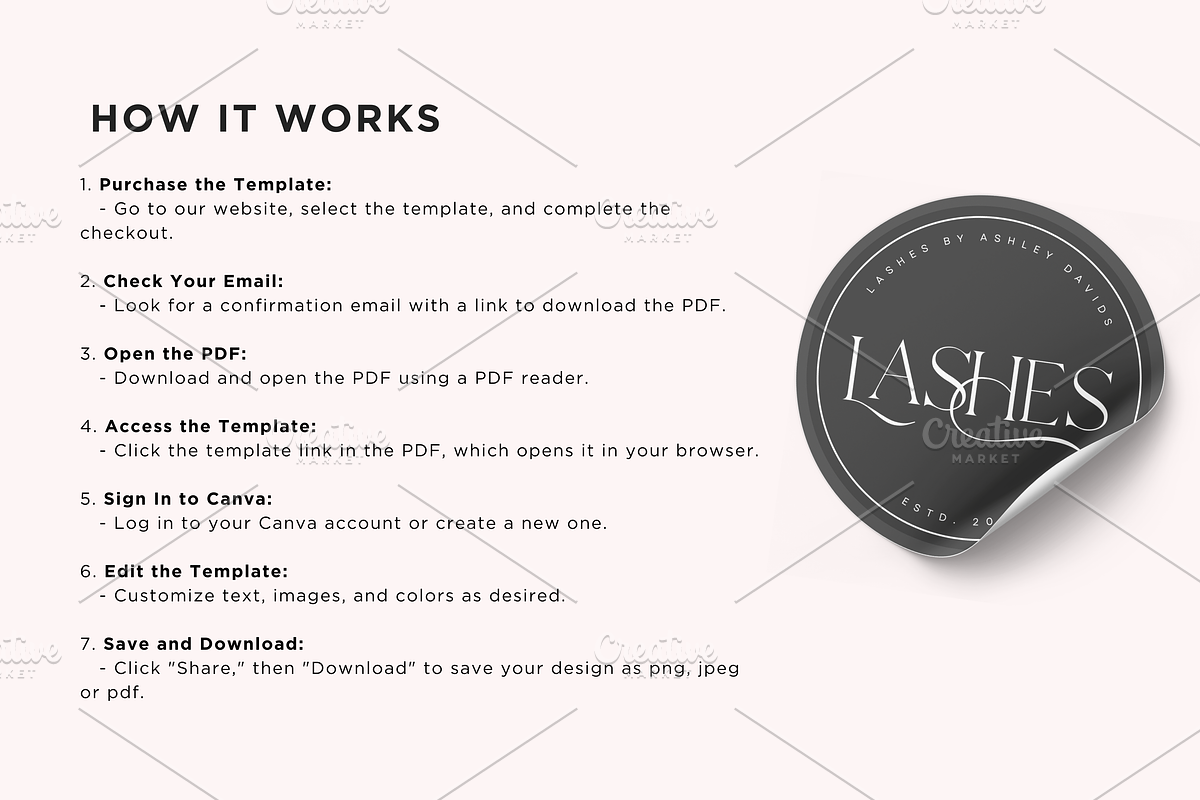 Luxury Lash Tech Logo Template Kit, a Branding & Logo Template by Studio Eburnean (Photo 4 of 4)