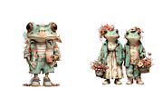 Whimsical Summer Frog Clipart, an Illustration by SinaCreation (Thumbnail 4 of 11)