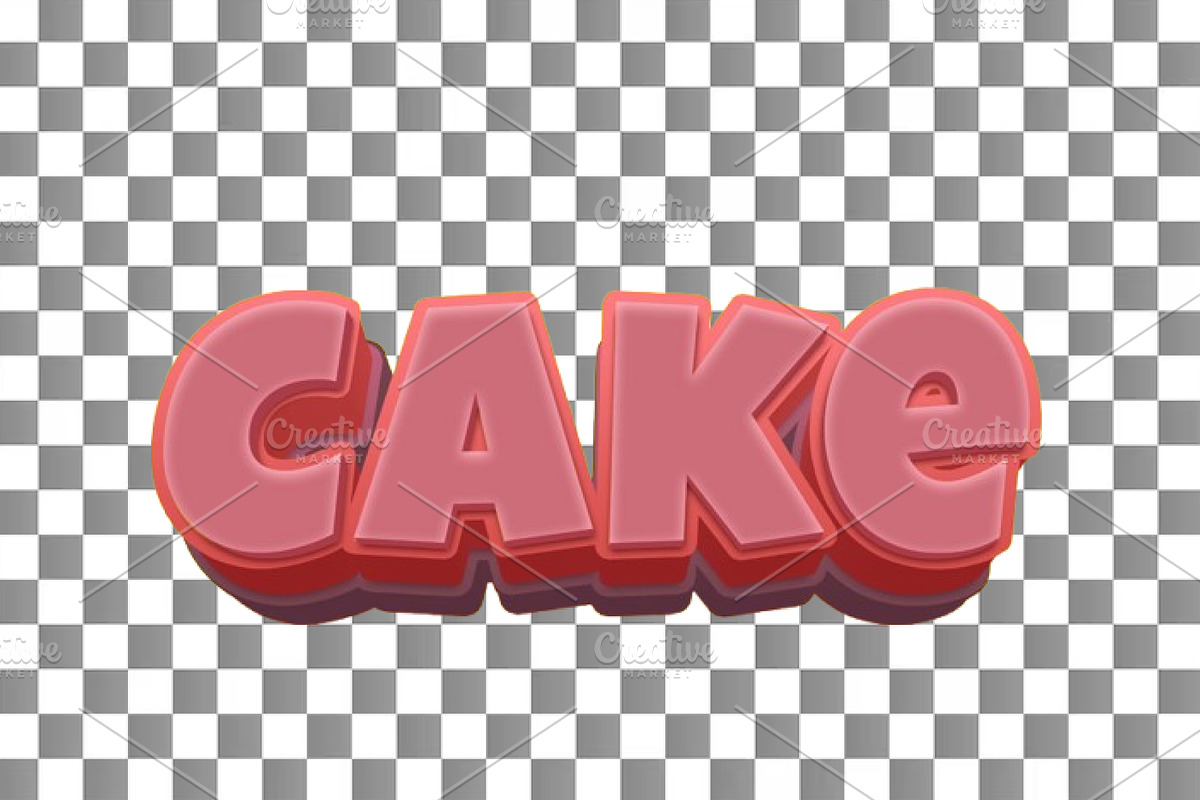 Cake PSD 3D Editable Text Effect, a Layer Style Add-On by TrueVector (Photo 2 of 2)
