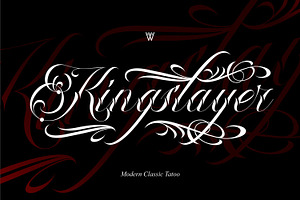 King Slayer Script Tattoo Font, a Script Font by WhymoreArt