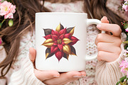 Festive Poinsettia Flower Clipart Bu, an Illustration by RobertsArt (Thumbnail 7 of 7)