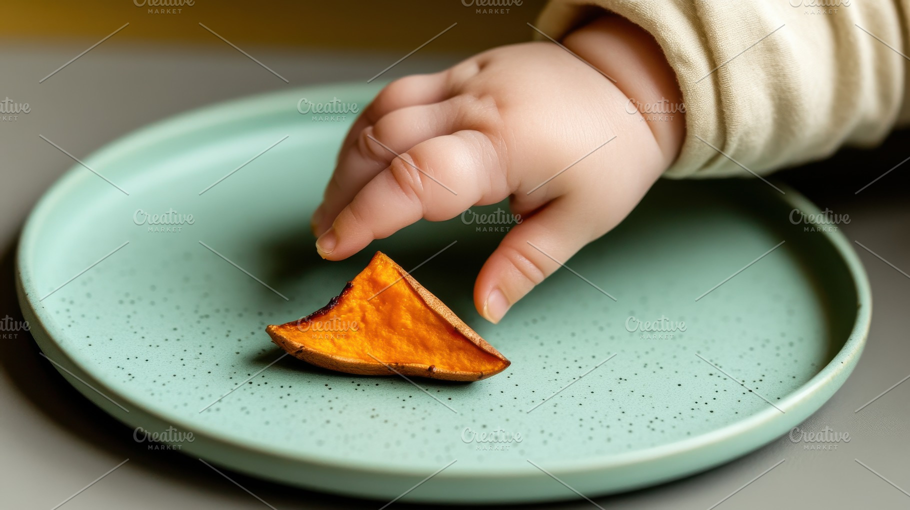 Baby's Hand Reaching Out Vegetables, a Food & Drink Photo by Virgo Studio