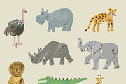 Cute Safari Animals Clipart, an Animal Illustration by GooseFrol (Thumbnail 2 of 14)