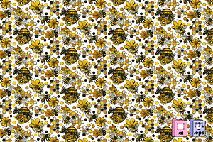 Golden Honey Bee Pattern
