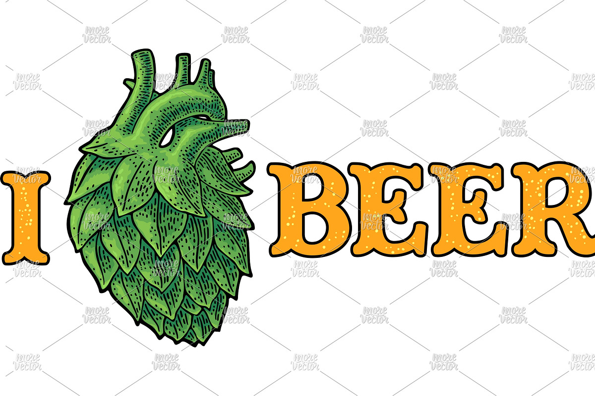 Hop cone heart engraving, a Food Illustration by MoreVector (Photo 2 of 3)