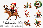 Cute Christmas Monkey Sublimation Bu, an Illustration by CrexoraLab (Thumbnail 1 of 5)