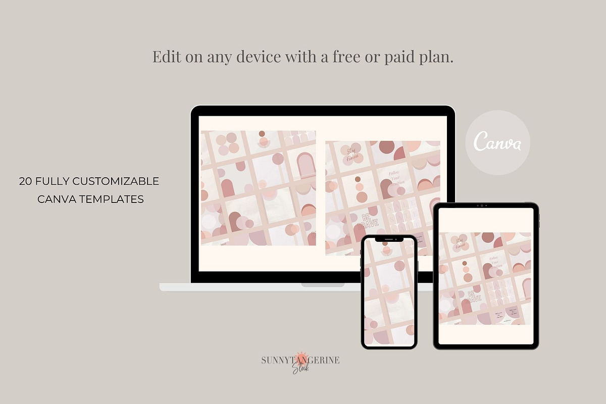 SALE Warm Circles Canva Templates, a Social Media Template by SunnyTangerine Stock (Photo 3 of 5)