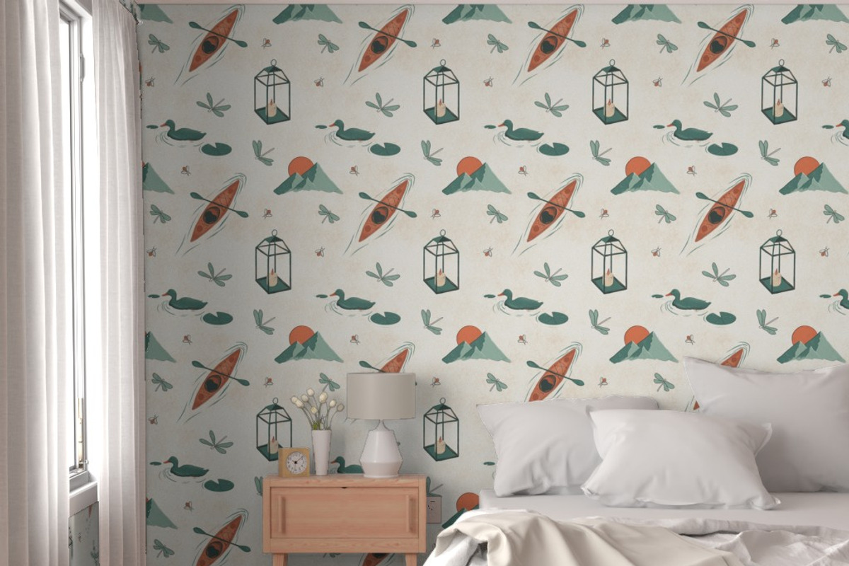 Lake Day Seamless Repeat Pattern, a Pattern Graphic by Forest Lily (Photo 9 of 11)