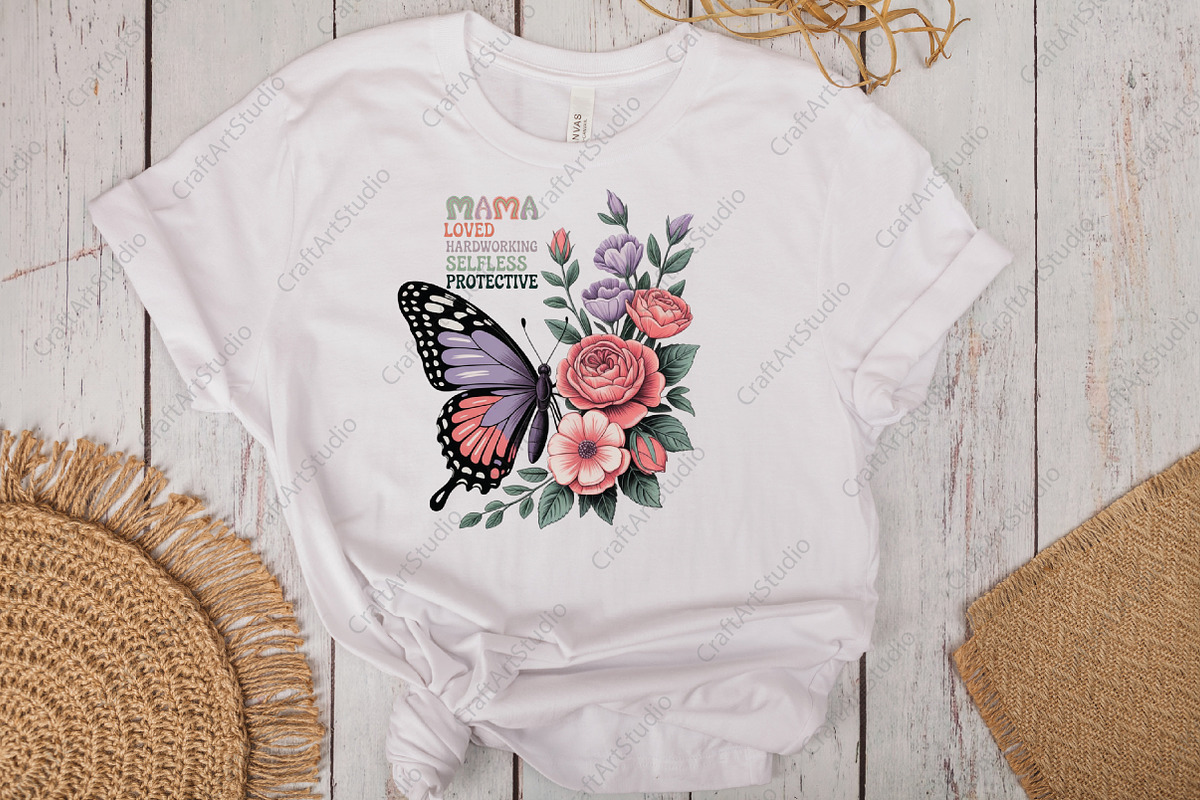 Mama Floral Butterfly PNG, an Illustration by CraftArtStudio (Photo 3 of 4)
