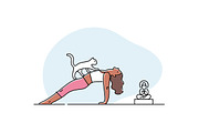 Yoga practice & cat illustration set, a Healthcare Illustration by tetiana.svirska (Thumbnail 16 of 17)