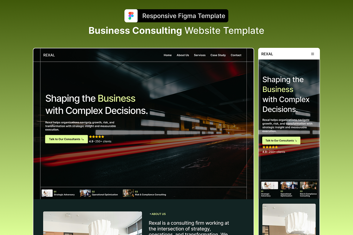 Business Consulting Figma Template, an UI Kit Template by Rozepaars Design (Photo 1 of 7)