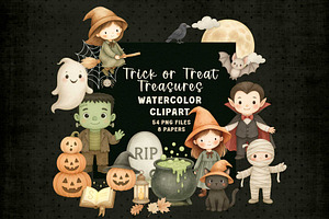 Halloween Watercolour Clipart