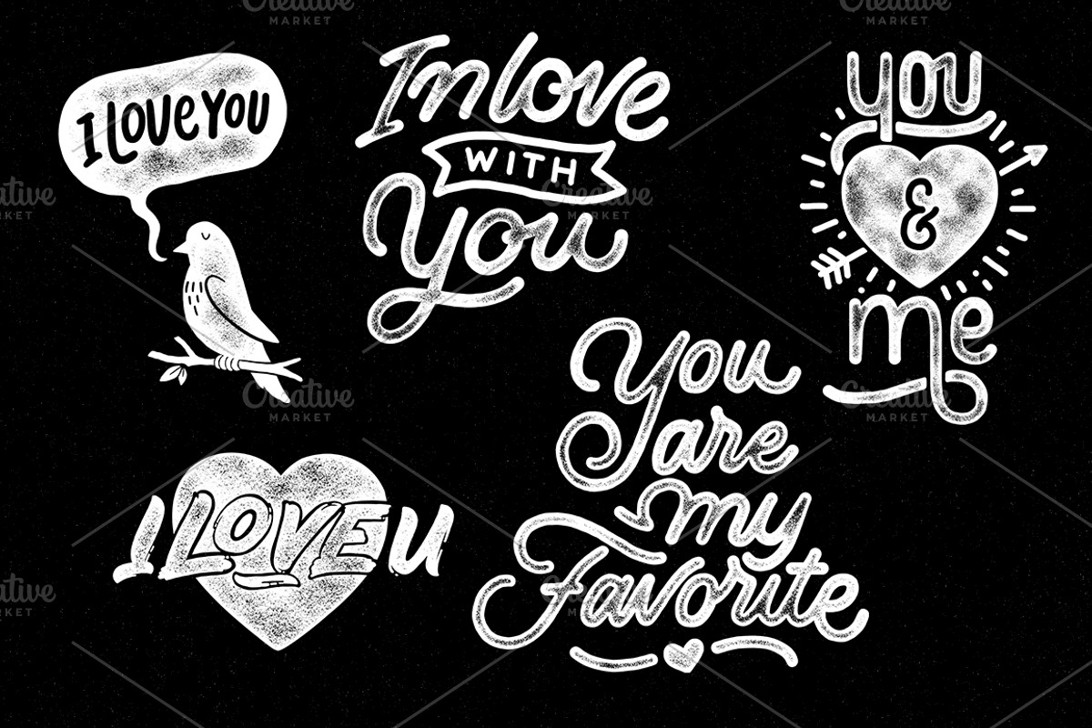 Lettering Love Quotes Bundle 30% OFF, a Texture Illustration by Davihero (Photo 13 of 14)