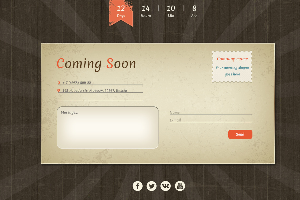 Vintage Waiting – Coming Soon PSD, a Websites & App Template by NetGon_Tech's Shop (Photo 3 of 3)