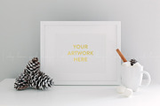 Christmas Holiday White Frame Image, a Product Mockup by White Turquoise Co. (Thumbnail 1 of 2)