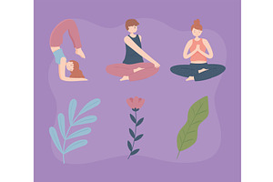 people making yoga, a Person Illustration by studiogstock