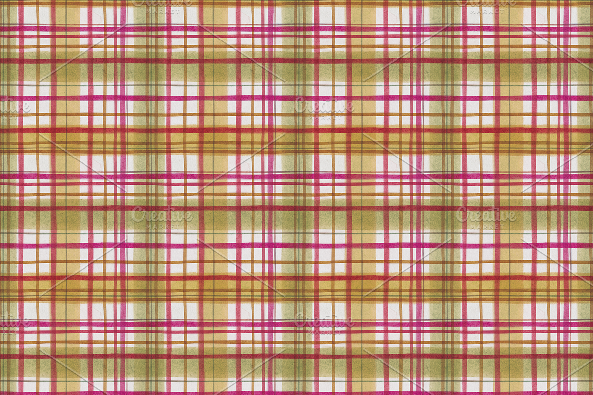 Watercolour Check. Seamless Patterns, a Pattern Graphic by Maria Budarkiewicz (Photo 7 of 10)
