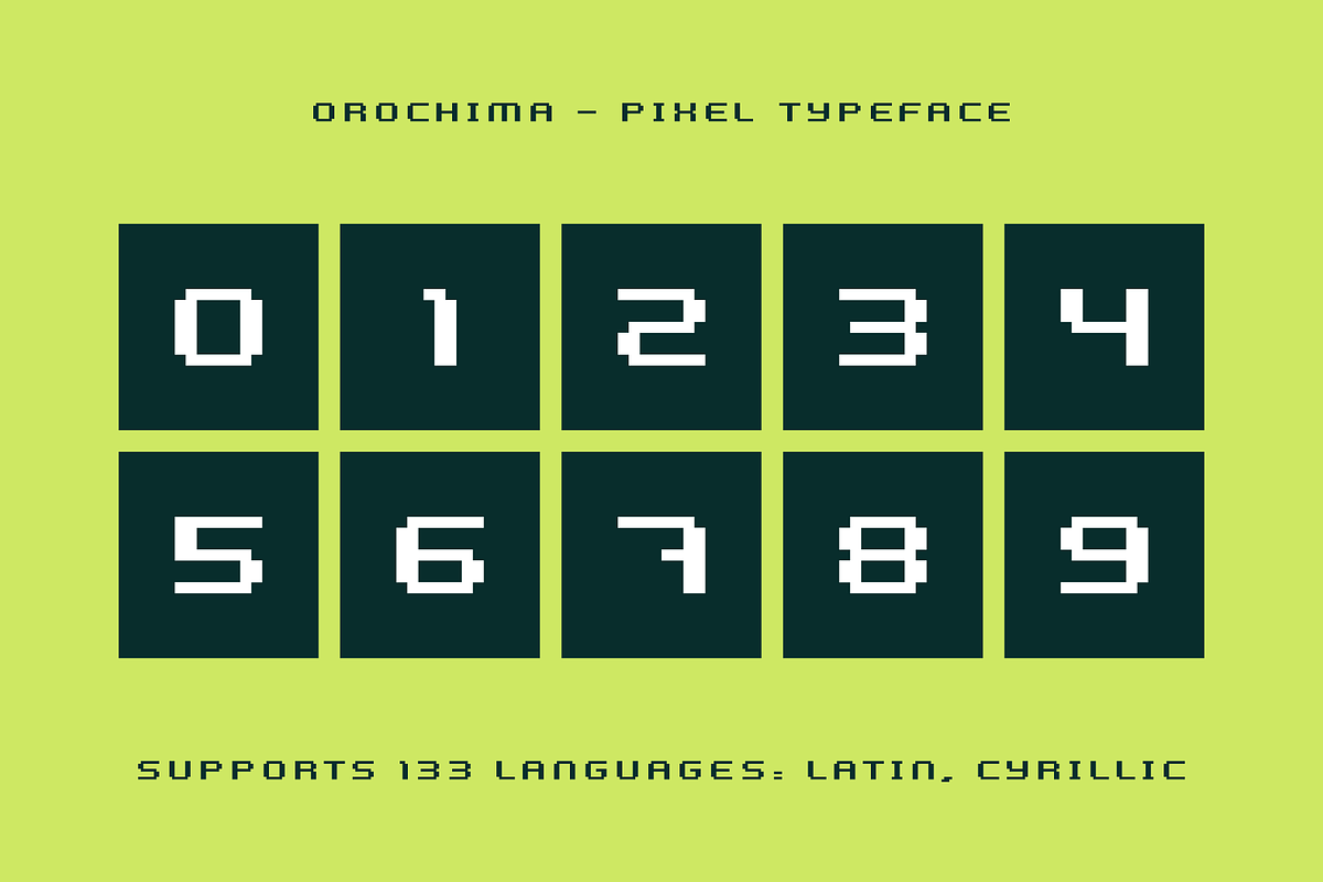 Orochima - Pixel Typeface, a Sans Serif Font by alpercakici (Photo 6 of 12)