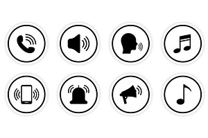 Sound Loudspeaker Mobile Phone Icons, an Object Illustration by Vector Creator