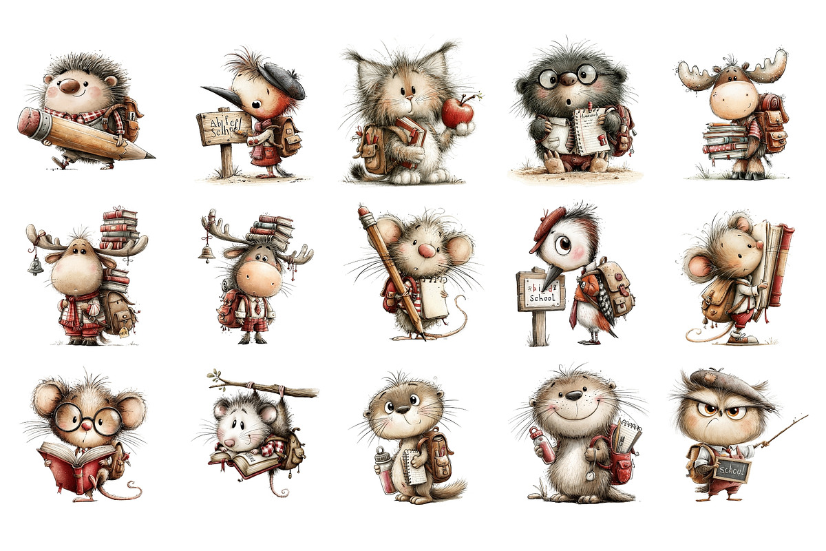 Back To School Animals PNG Clipart, an Animal Illustration by Nicolle's Colorful Art (Photo 4 of 6)