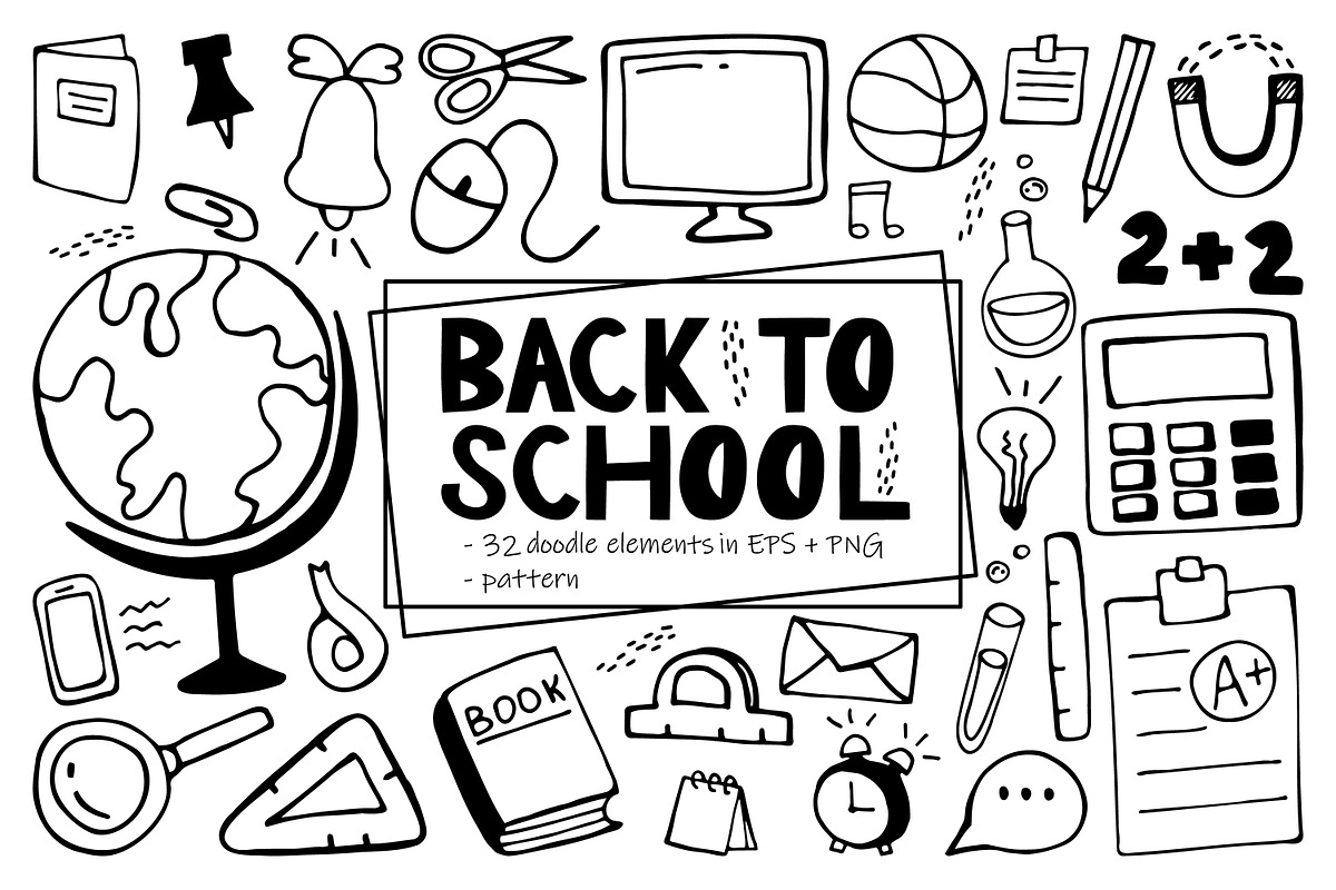 Back to School Doodle Bundle, a Pattern Graphic by fancykeith (Photo 1 of 5)