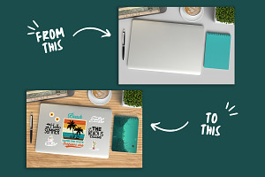 Laptop And Notebook Stickers Mockup