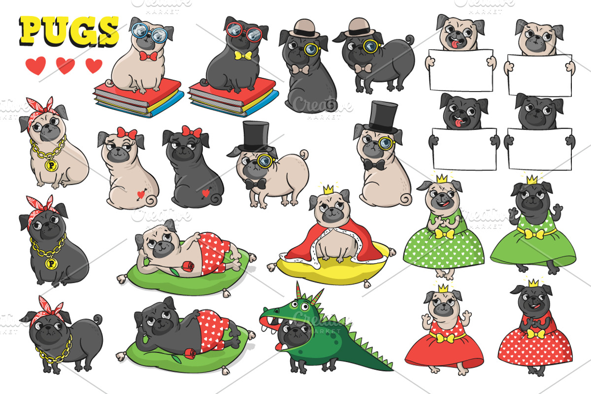 Pugs. Characters., an Illustration by Martyshova (Photo 5 of 5)