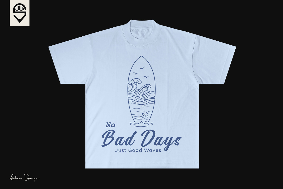 Minimalist surfboard ocean line art, a Graphic by shaondesigns (Photo 3 of 4)
