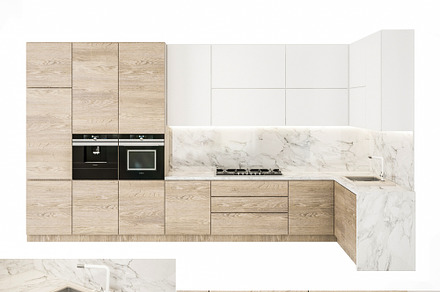 Modern kitchen, a Furniture 3D Model by anna-archi shop