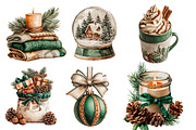 Watercolor Winter Cabin ClipArt, an Illustration by Designworld (Thumbnail 3 of 5)
