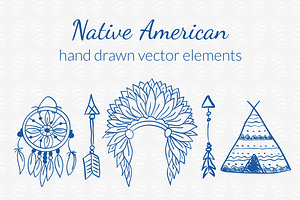 Native American Hand drawn Set
