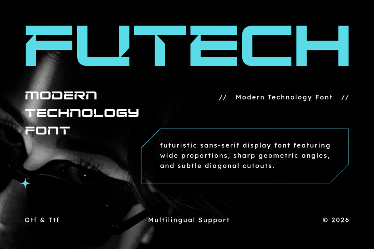 Futech - Modern Technology Font, a Symbol Font by Masyafi Studio (Photo 1 of 8)