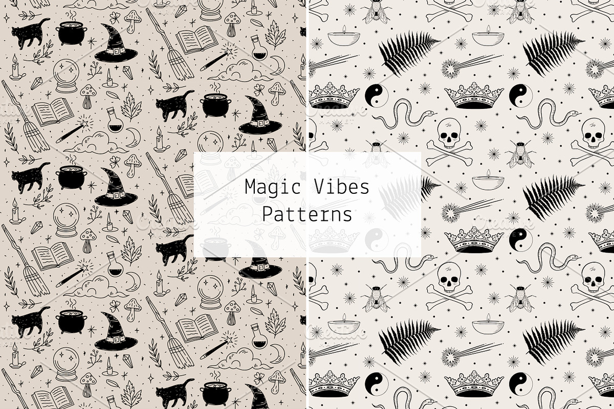 Magic Vibes patterns, a Pattern Graphic by Lyolya Profitrolya (Photo 1 of 3)