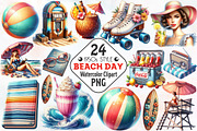 1950s Style Beach Day Clipart's, a Seasonal Illustration by RobertsArt (Thumbnail 1 of 7)