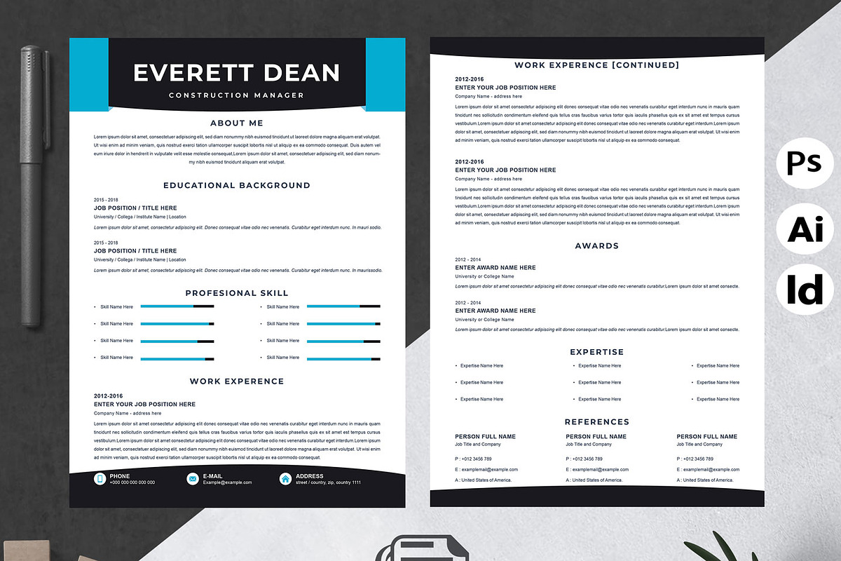 Construction Manager Resume, a Resume Template by Attractive Resume (Photo 2 of 3)
