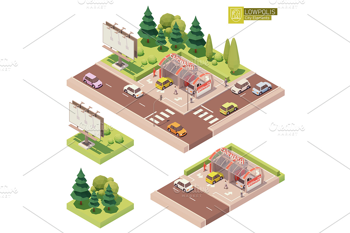 Isometric city map elements, an Object Graphic by tele52 (Photo 13 of 72)