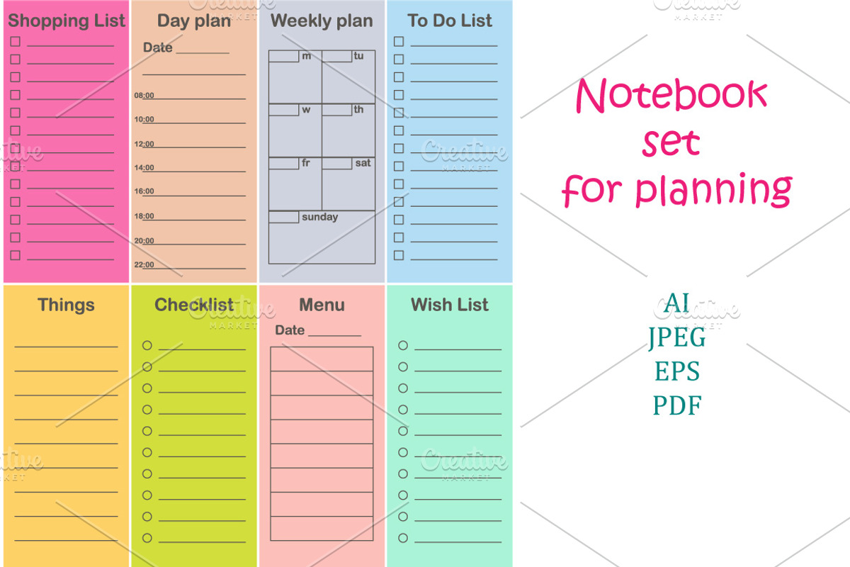 Schedule planners set, an Education Illustration by Lytvynenko Anna (Photo 1 of 2)