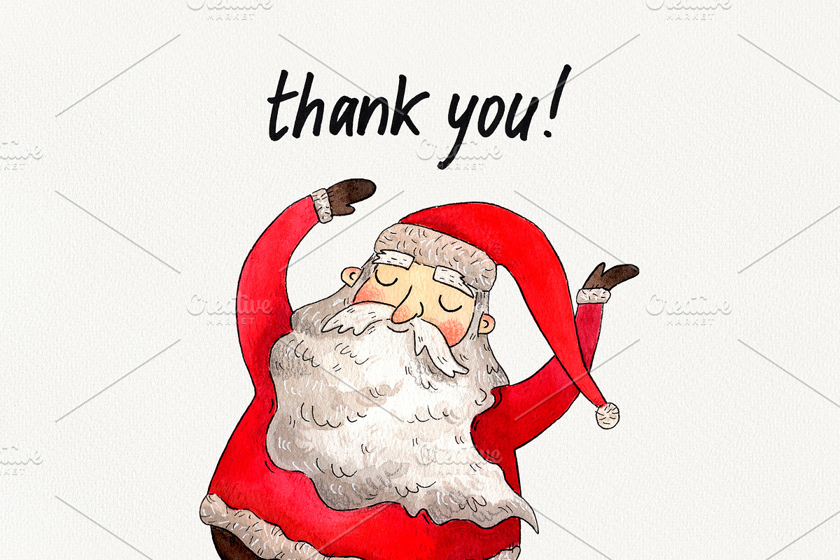 Santa big Christmas set, a Decorative Illustration by Ekaterina Goncharova (Photo 13 of 13)