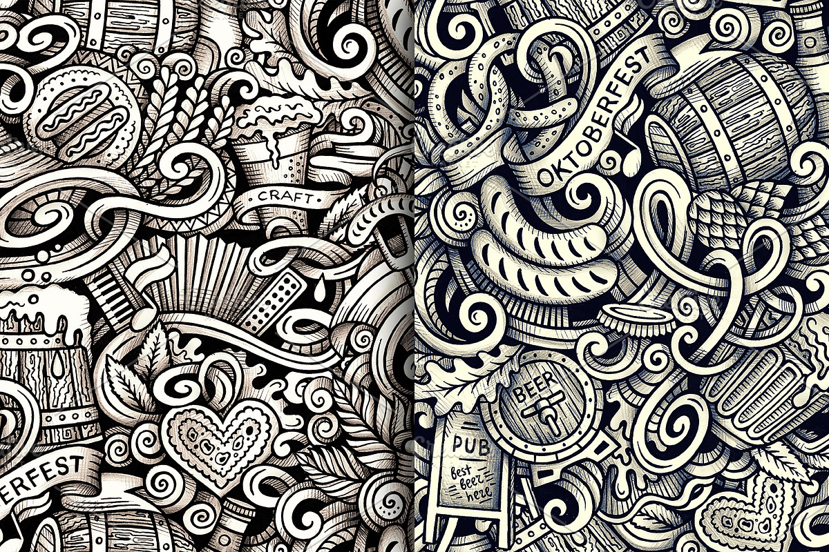 Oktoberfest Graphic Doodles Patterns, a Pattern Graphic by BALABOLKA (Photo 4 of 6)