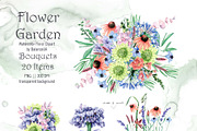 Flowers Watercolor Clipart, a Decorative Illustration by BalanceUA (Thumbnail 3 of 16)