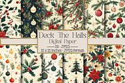 Deck the Halls Christmas Pattern, an Illustration by DreamPrint404 (Thumbnail 1 of 4)