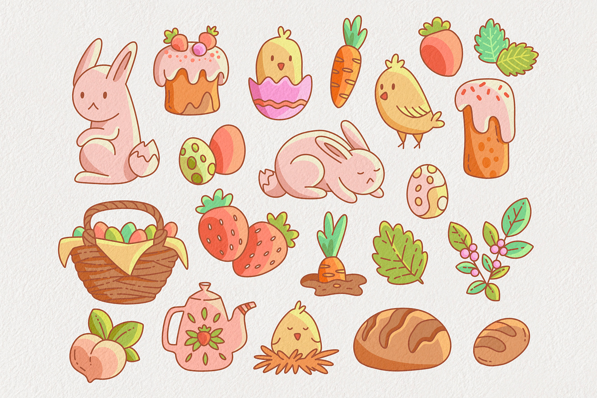 Cute Easter Illustrations & Patterns, an Object Graphic by Moon House Shop (Photo 2 of 4)