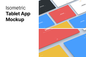 Isometric Tablet App Mockup