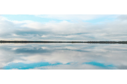calm on a large lake, reflection of, a Nature Photo by Pakosta