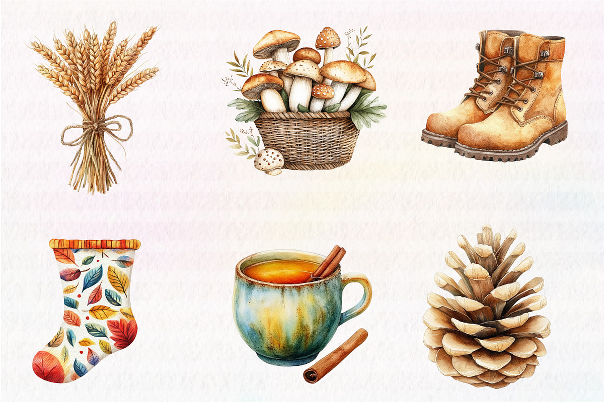 Scandi Autumn Clipart, an Illustration by CreationArt (Photo 3 of 5)