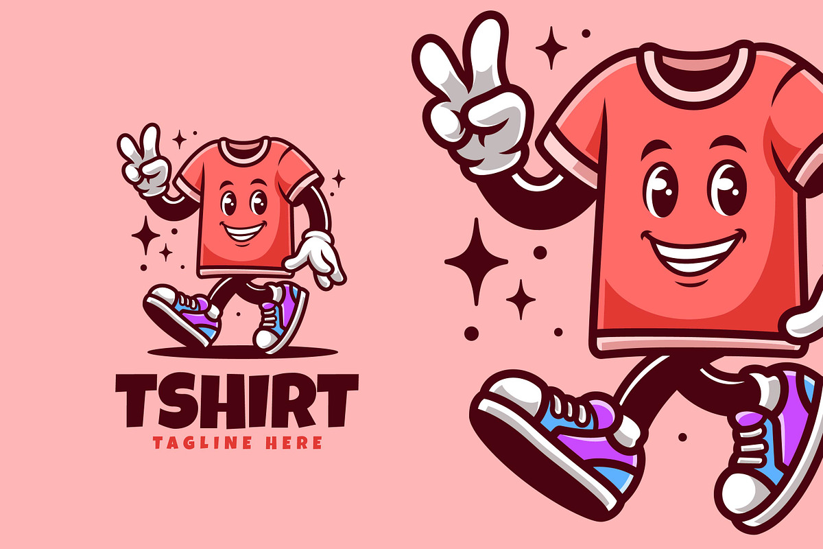 TShirt Retro Vintage Mascot Characte, a Branding & Logo Template by Gumrega Studio